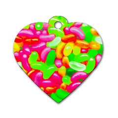 Vibrant Jelly Bean Candy Dog Tag Heart (One Side)