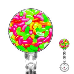 Vibrant Jelly Bean Candy Stainless Steel Nurses Watch by essentialimage