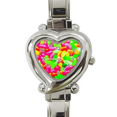 Vibrant Jelly Bean Candy Heart Italian Charm Watch by essentialimage