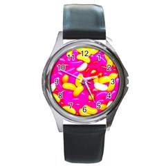 Vibrant Jelly Bean Candy Round Metal Watch by essentialimage