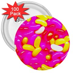 Vibrant Jelly Bean Candy 3  Buttons (100 Pack)  by essentialimage