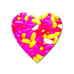 Vibrant Jelly Bean Candy Heart Magnet by essentialimage