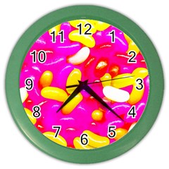 Vibrant Jelly Bean Candy Color Wall Clock by essentialimage