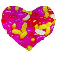 Vibrant Jelly Bean Candy Large 19  Premium Heart Shape Cushions by essentialimage