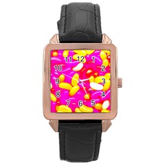 Vibrant Jelly Bean Candy Rose Gold Leather Watch  by essentialimage