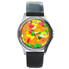 Vibrant Jelly Bean Candy Round Metal Watch by essentialimage