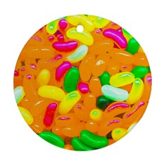 Vibrant Jelly Bean Candy Round Ornament (two Sides) by essentialimage