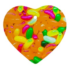 Vibrant Jelly Bean Candy Heart Ornament (two Sides) by essentialimage