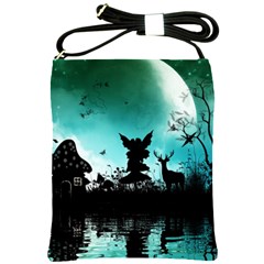 Litte Fairy With Deer In The Night Shoulder Sling Bag by FantasyWorld7