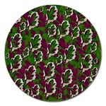 Green Fauna And Leaves In So Decorative Style Magnet 5  (Round) Front