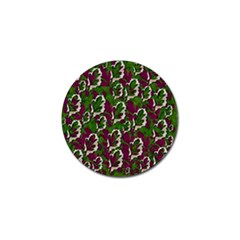 Green Fauna And Leaves In So Decorative Style Golf Ball Marker