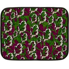 Green Fauna And Leaves In So Decorative Style Double Sided Fleece Blanket (mini)  by pepitasart