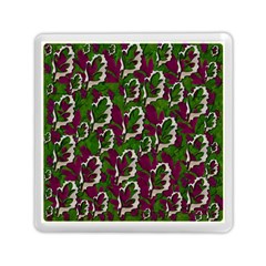 Green Fauna And Leaves In So Decorative Style Memory Card Reader (square)