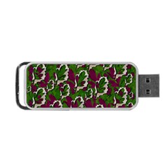 Green Fauna And Leaves In So Decorative Style Portable Usb Flash (one Side)