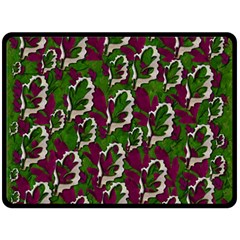 Green Fauna And Leaves In So Decorative Style Double Sided Fleece Blanket (large) 