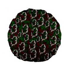 Green Fauna And Leaves In So Decorative Style Standard 15  Premium Flano Round Cushions by pepitasart