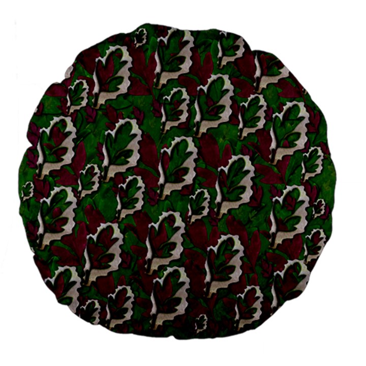Green Fauna And Leaves In So Decorative Style Large 18  Premium Flano Round Cushions