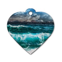 Waves 3975256 960 720 Dog Tag Heart (two Sides) by vintage2030