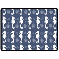 Seahorse Shell Pattern Double Sided Fleece Blanket (large) 