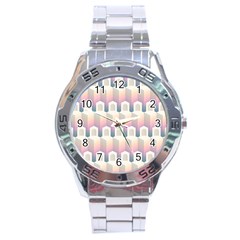 Seamless Pattern Background Entrance Stainless Steel Analogue Watch