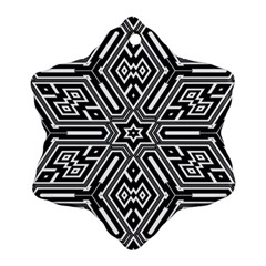 Grid Pattern Backdrop Snowflake Ornament (two Sides) by Vaneshart