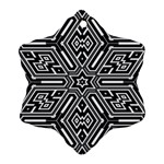 Grid Pattern Backdrop Snowflake Ornament (Two Sides) Front