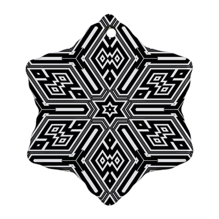 Grid Pattern Backdrop Snowflake Ornament (Two Sides)