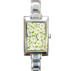 Rose Abstract Rose Garden Rectangle Italian Charm Watch