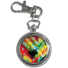 Pattern Colorful Geometry Abstract Wallpaper Key Chain Watches