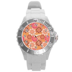 Abstract Seamless Pattern Graphic Pattern Round Plastic Sport Watch (l)