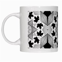 Seamless Pattern With Maple Leaves White Mugs by Vaneshart