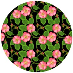 Roses Flowers Bud Wooden Puzzle Round by Vaneshart