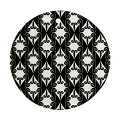 Abstract Seamless Pattern Graphic Black Round Ornament (two Sides) by Vaneshart