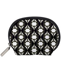 Abstract Seamless Pattern Graphic Black Accessory Pouch (small) by Vaneshart