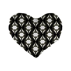 Abstract Seamless Pattern Graphic Black Standard 16  Premium Flano Heart Shape Cushions