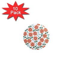 Vector Flower Floral 1  Mini Magnet (10 Pack) 