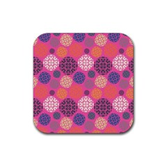 Abstract Seamless Pattern Graphic Pink Rubber Coaster (square) 