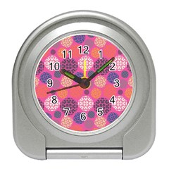 Abstract Seamless Pattern Graphic Pink Travel Alarm Clock by Vaneshart