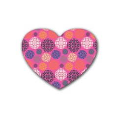 Abstract Seamless Pattern Graphic Pink Heart Coaster (4 Pack)  by Vaneshart