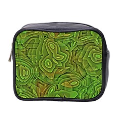 Background Abstract Green Mini Toiletries Bag (two Sides)