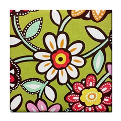 Flowers Fabrics Floral Tile Coaster