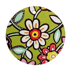 Flowers Fabrics Floral Ornament (Round)