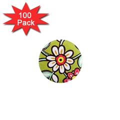Flowers Fabrics Floral 1  Mini Magnets (100 pack) 