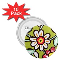 Flowers Fabrics Floral 1.75  Buttons (10 pack)
