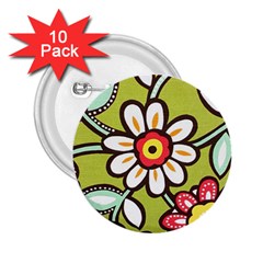 Flowers Fabrics Floral 2.25  Buttons (10 pack) 