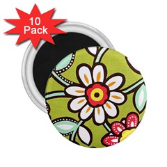Flowers Fabrics Floral 2.25  Magnets (10 pack) 