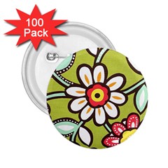 Flowers Fabrics Floral 2.25  Buttons (100 pack) 