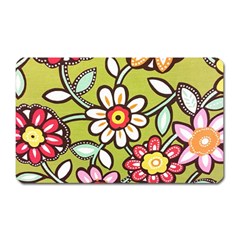 Flowers Fabrics Floral Magnet (Rectangular)