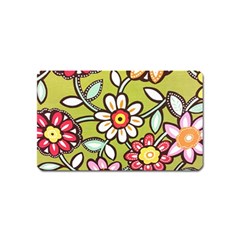 Flowers Fabrics Floral Magnet (Name Card)