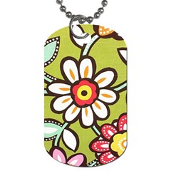 Flowers Fabrics Floral Dog Tag (Two Sides)